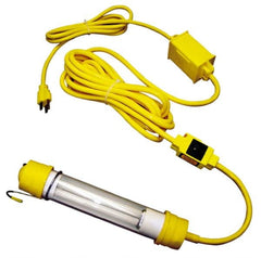 Made in USA - 120 Volt, 13 Watt, Electric, Fluorescent Portable Hook Work Light - 50' Cord, 1 Head - Caliber Tooling