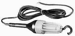 Made in USA - 13 Watt, Electric, Fluorescent Portable Hook Work Light - 25' Cord, 1 Head, 900 Lumens - Caliber Tooling