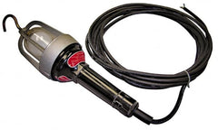 Made in USA - 100 Watt, Electric, Incandescent Portable Hook Work Light - 25' Cord, 1 Head, 900 Lumens - Caliber Tooling