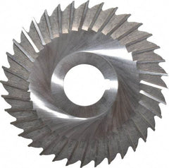 Made in USA - 4" Blade Diam x 3/32" Blade Thickness, 1" Hole, 36 Teeth, High Speed Steel Side Chip Saw - Straight Tooth, Arbor Connection, Right Hand Cut, Uncoated, with Keyway - Caliber Tooling