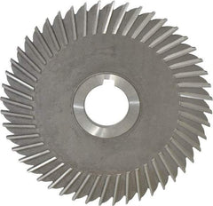 Made in USA - 6" Blade Diam x 7/32" Blade Thickness, 1-1/4" Hole, 48 Teeth, High Speed Steel Side Chip Saw - Straight Tooth, Arbor Connection, Right Hand Cut, Uncoated, with Keyway - Caliber Tooling