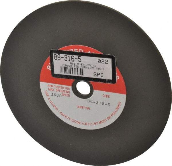 Made in USA - 6" Diam x 1/2" Hole x 1/8" Thick, 80 Grit Surface Grinding Wheel - Aluminum Oxide/Silicon Carbide Blend, Medium Grade, 3,600 Max RPM - Caliber Tooling