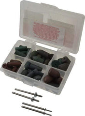 Made in USA - 102 Piece Rubberized Abrasive Point Set - Includes 4 Mandrels & 64 Points - Caliber Tooling