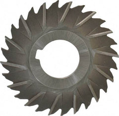 Made in USA - 3" Blade Diam x 5/64" Blade Thickness, 1" Hole, 28 Teeth, High Speed Steel Side Chip Saw - Staggered Tooth, Arbor Connection, Right Hand Cut, Uncoated, with Keyway - Caliber Tooling