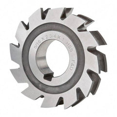 Made in USA - 5/32" Radius, 5/16" Circle Diam, 2-3/4" Diam x 0.572" Wide Cut, High Speed Steel Concave Radius Cutter - 2-3/4" OAL, Arbor Connection, Uncoated, Form Relieved, 10 Teeth - Caliber Tooling