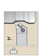 Kennametal - MTAN, Right Hand Cut, 3° Lead Angle, 3/4" Shank Height x 3/4" Shank Width, Negative Rake Indexable Turning Toolholder - 4-1/2" OAL, TN..33. Insert Compatibility, Series Kenloc - Caliber Tooling