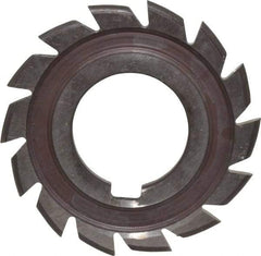 Made in USA - 1/16" Radius, 1/8" Circle Diam, 2-1/4" Cutter Diam, Arbor Connection, Convex Radius Cutter - High Speed Steel, Uncoated, Form Relieved, 12 Teeth - Caliber Tooling