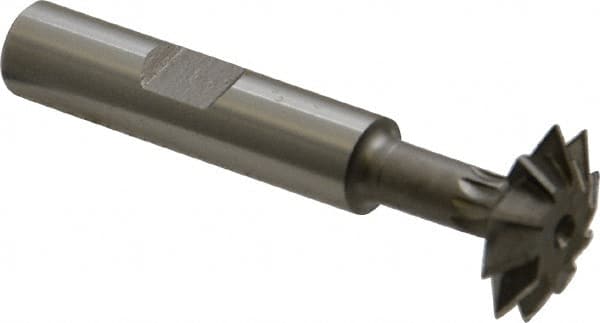 Made in USA - 3/4° 3/4" Cut Diam, 3/16" Cut Width, 3/8" Shank, High Speed Steel Double-Angle Cutter - Caliber Tooling