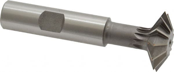 Made in USA - 1° 1" Cut Diam, 5/16" Cut Width, 1/2" Shank, High Speed Steel Double-Angle Cutter - Caliber Tooling