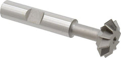 Made in USA - 3/4° 3/4" Cut Diam, 1/4" Cut Width, 3/8" Shank, High Speed Steel Double-Angle Cutter - Caliber Tooling