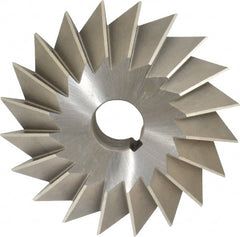 Made in USA - 6° 6" Cut Diam, 1-1/2" Cut Width, 1-1/4" Arbor, High Speed Steel Double-Angle Cutter - Caliber Tooling