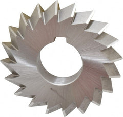 Made in USA - 2-3/4° 2-3/4" Cut Diam, 1/2" Cut Width, 1" Arbor, High Speed Steel Double-Angle Cutter - Caliber Tooling