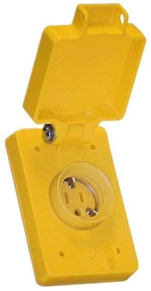 Value Collection - 250 VAC, 15 Amp, 6-15R NEMA, Ungrounded Receptacle - 2 Poles, 3 Wire, Female End, Yellow - Caliber Tooling