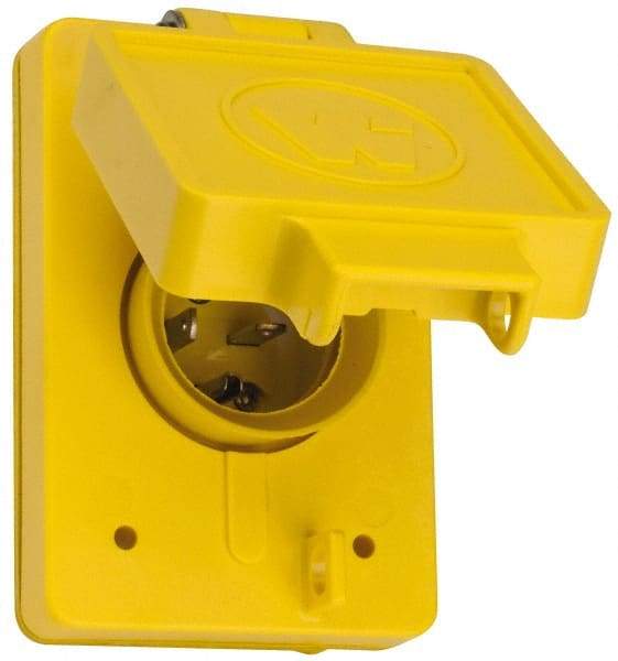 Value Collection - 125 VAC, 20 Amp, 5-20P NEMA, Ungrounded Receptacle - 2 Poles, 3 Wire, Male End, Yellow - Caliber Tooling