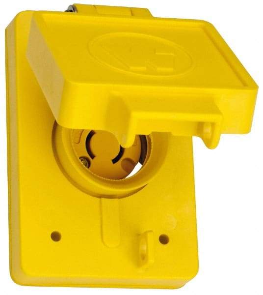 Value Collection - 250 VAC, 20 Amp, L2-20R NEMA, Ungrounded Receptacle - 2 Poles, 2 Wire, Female End, Yellow - Caliber Tooling