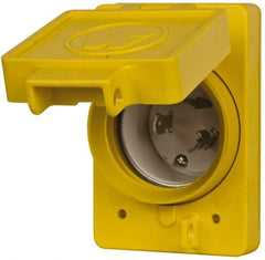 Value Collection - 125 VAC, 30 Amp, L5-30P NEMA, Self Grounding Receptacle - 2 Poles, 3 Wire, Male End, Yellow - Caliber Tooling