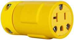 Value Collection - 125 VAC, 20 Amp, 5-20 NEMA, Straight, Ungrounded, Industrial Grade Connector - 2 Pole, 3 Wire, 1 Phase, Rubber, Yellow - Caliber Tooling