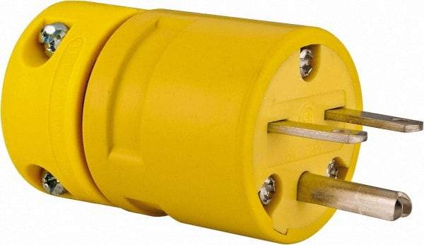 Value Collection - 250 VAC, 15 Amp, 6-16 NEMA, Straight, Ungrounded, Industrial Grade Plug - 2 Pole, 3 Wire, 1 Phase, Rubber, Yellow - Caliber Tooling