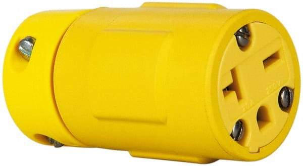 Value Collection - 250 VAC, 20 Amp, 6-20 NEMA, Straight, Ungrounded, Industrial Grade Connector - 2 Pole, 3 Wire, 1 Phase, Rubber, Yellow - Caliber Tooling