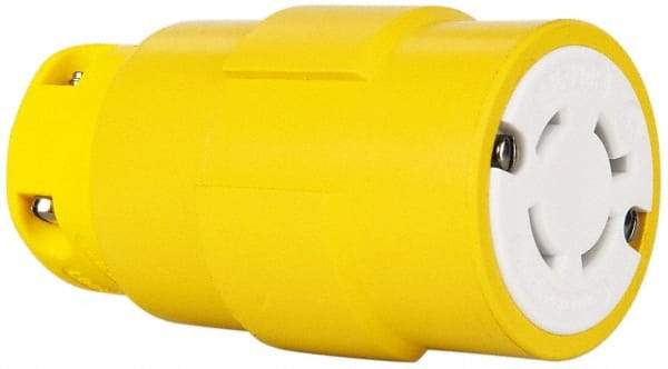 Value Collection - 480 VAC, 20 Amp, L16-20 NEMA, Straight, Ungrounded, Industrial Grade Connector - 3 Pole, 4 Wire, 3 Phase, Rubber, Yellow - Caliber Tooling