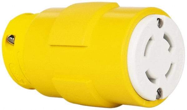 Value Collection - 250 VAC, 30 Amp, L15-30 NEMA, Straight, Ungrounded, Industrial Grade Connector - 3 Pole, 4 Wire, 1 Phase, Rubber, Yellow - Caliber Tooling