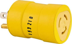 Woodhead Electrical - 1 Outlet, 125 VAC, 15 Amp, Yellow, Single Outlet Adapter - 5-15, L5-15 NEMA Configuration, CSA Certified, CSA File LR6837, UL File E10176, UL Listed - Caliber Tooling