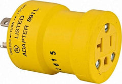 Woodhead Electrical - 1 Outlet, 125 VAC, 20 Amp, Yellow, Single Outlet Adapter - 5-20, L5-20 NEMA Configuration, CSA Certified, CSA File LR6837, UL File E10176, UL Listed - Caliber Tooling