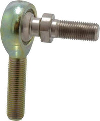 Alinabal - 3/8" ID, 1" Max OD, 3,250 Lb Max Static Cap, Spherical Rod End - 3/8-24 RH, 0.562" Shank Diam, 1-1/4" Shank Length, Steel with Molded Nyloy Raceway - Caliber Tooling