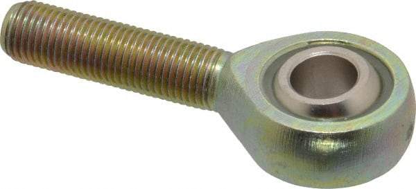 Alinabal - 3/8" ID, 1" Max OD, 3,200 Lb Max Static Cap, Spherical Rod End - 3/8-24 RH, 0.562" Shank Diam, 1-1/4" Shank Length, Steel with Molded Nyloy Raceway - Caliber Tooling