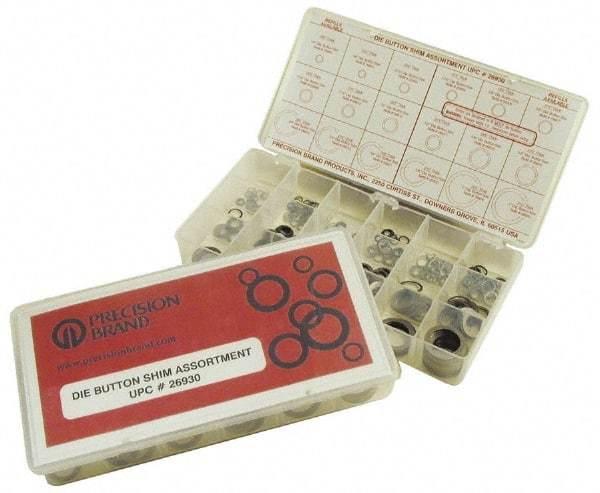 Precision Brand - 450 Piece, Steel Die Button Shim - Caliber Tooling