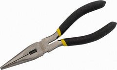 Stanley - 6-3/4" OAL, 2-3/16" Jaw Length x 25/32" Jaw Width, Long Nose Side Cutting Needle Nose Pliers - Serrated Jaw, Cushion Grip Handles - Caliber Tooling