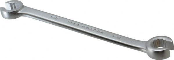 Proto - 13 x 14mm, Chrome Finish, Open End Flare Nut Wrench - 12 Points, 7-17/32" OAL, Steel, Double End Head - Caliber Tooling