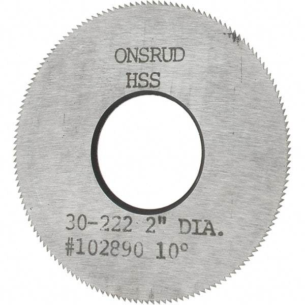 Onsrud - 2" Diam x 0.032" Blade Thickness x 3/4" Arbor Hole Diam, 150 Tooth Slitting and Slotting Saw - Arbor Connection, High Speed Steel - Caliber Tooling