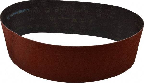 3M - 6" Wide x 48" OAL, 36 Grit, Ceramic Abrasive Belt - Ceramic, Very Coarse, Coated, YF Weighted Cloth Backing, Wet/Dry, Series 777F - Caliber Tooling