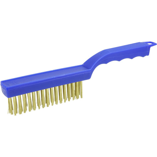 Hand Wire Scratch Brush, .012 Brass Wire Fill, Plastic Handle - Caliber Tooling