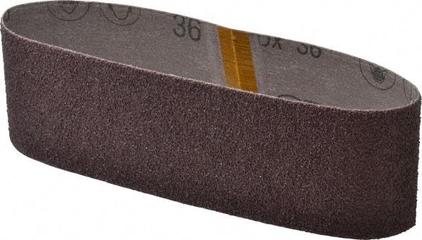 3M - 3" Wide x 21" OAL, 36 Grit, Aluminum Oxide Abrasive Belt - Aluminum Oxide, Very Coarse, Coated, X Weighted Cloth Backing, Series 341D - Caliber Tooling