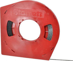 Starrett - 1/4" x 100' x 0.025" Carbon Steel Band Saw Blade Coil Stock - 6 TPI, Toothed Edge, Straight Form, Raker Set, Flexible Back, No Rake Angle, Constant Pitch, Contour Cutting - Caliber Tooling