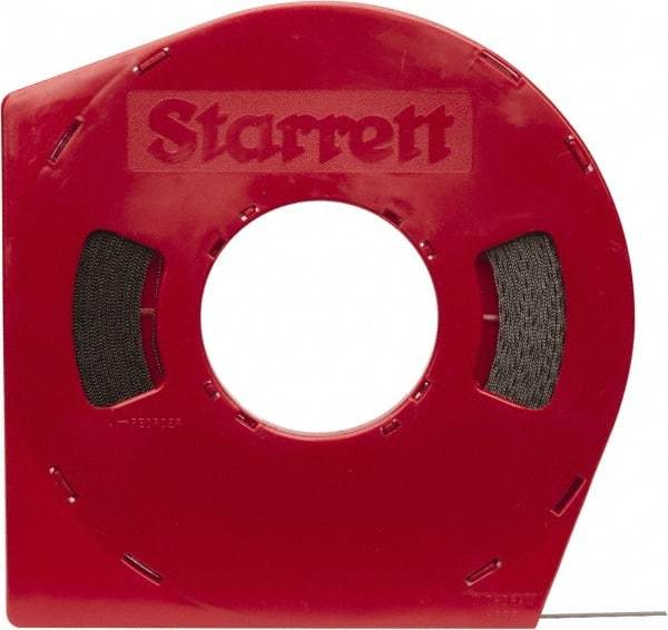 Starrett - 1/4" x 100' x 0.025" Carbon Steel Band Saw Blade Coil Stock - 18 TPI, Toothed Edge, Straight Form, Wavy Set, Flexible Back, No Rake Angle, Constant Pitch, Contour Cutting - Caliber Tooling