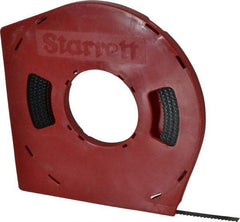 Starrett - 3/8" x 100' x 0.025" Carbon Steel Band Saw Blade Coil Stock - 6 TPI, Toothed Edge, Straight Form, Raker Set, Flexible Back, No Rake Angle, Constant Pitch, Contour Cutting - Caliber Tooling