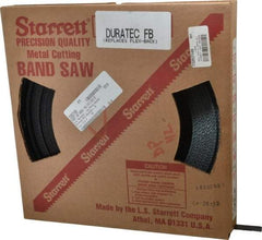 Starrett - 5/8" x 100' x 0.032" Carbon Steel Band Saw Blade Coil Stock - 14 TPI, Toothed Edge, Straight Form, Raker Set, Flexible Back, No Rake Angle, Constant Pitch, Contour Cutting - Caliber Tooling