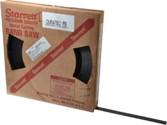 Starrett - 3/4" x 100' x 0.032" Carbon Steel Band Saw Blade Coil Stock - 10 TPI, Toothed Edge, Straight Form, Raker Set, Flexible Back, No Rake Angle, Constant Pitch, Contour Cutting - Caliber Tooling