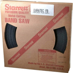 Starrett - 1" x 100' x 0.035" Carbon Steel Band Saw Blade Coil Stock - 8 TPI, Toothed Edge, Straight Form, Raker Set, Flexible Back, No Rake Angle, Constant Pitch, Contour Cutting - Caliber Tooling