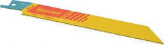 Starrett - 6" Long x 3/4" Thick, Bi-Metal Reciprocating Saw Blade - Straight Profile, 14 TPI, Toothed Edge, Universal Shank - Caliber Tooling