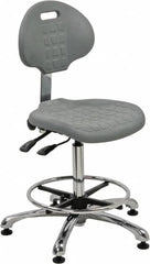 Bevco - Adjustable Chair - 18" Wide x 17-1/4" Deep, Polyurethane Seat, Gray - Caliber Tooling