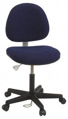 Bevco - ESD Swivel Chair with Back Rest - 18" Wide x 18" Deep, Conductive Cloth Seat, Navy Blue - Caliber Tooling