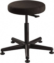 Bevco - 15" Wide x 15" Deep x 24 to 34" High, Reinforced Plastic Base, Adjustable Seat Stool - Fabric Seat, Black - Caliber Tooling