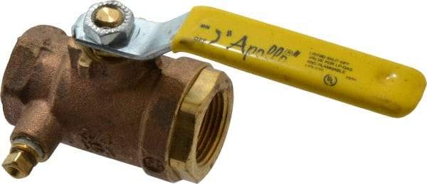 Conbraco - 3/4" Pipe, Bronze, Straight with Side Tap, Gas Ball Valve - 250 psi WOG Rating, Lever Handle, FNPT x FNPT End Connections, 2 Piece - Caliber Tooling