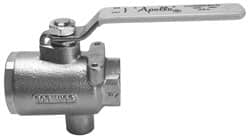 Apollo - 1-1/2" Pipe, Full Port, Bronze Standard Ball Valve - 2 Piece, Inline - One Way Flow, FNPT x FNPT Ends, Lever Handle, 125 WOG - Caliber Tooling