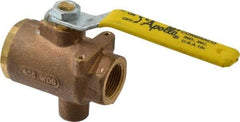 Apollo - 3/4" Pipe, Full Port, Bronze Standard Ball Valve - 2 Piece, Inline - One Way Flow, FNPT x FNPT Ends, Lever Handle, 125 WOG - Caliber Tooling