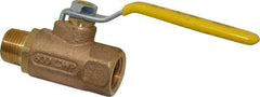 Apollo - 1/2" Pipe, Standard Port, Bronze Standard Ball Valve - 2 Piece, Inline - One Way Flow, MNPT x FNPT Ends, Lever Handle, 600 WOG, 150 WSP - Caliber Tooling